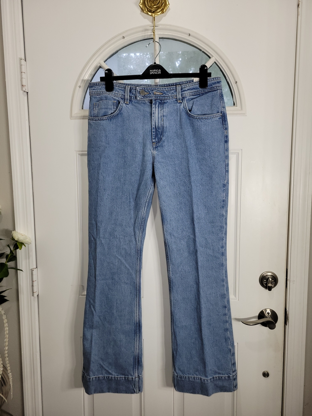 Zara Light Blue Mid Rise Flare Jeans (Various)
